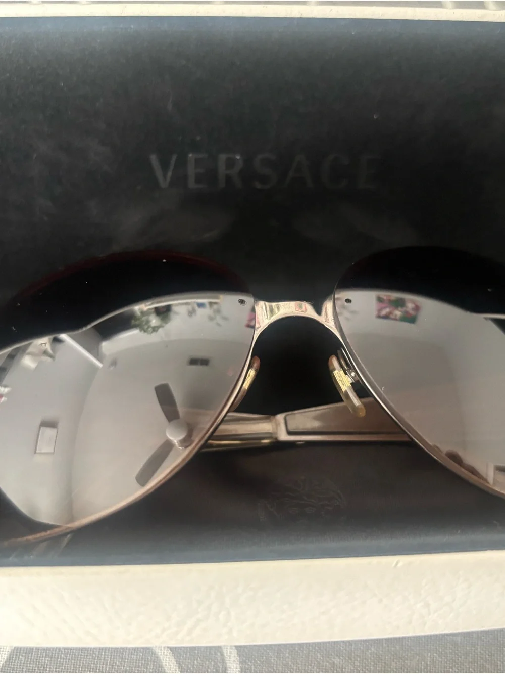 Versace Women's Brown Gradient Oversized Sunglasses with Light Brown Temples